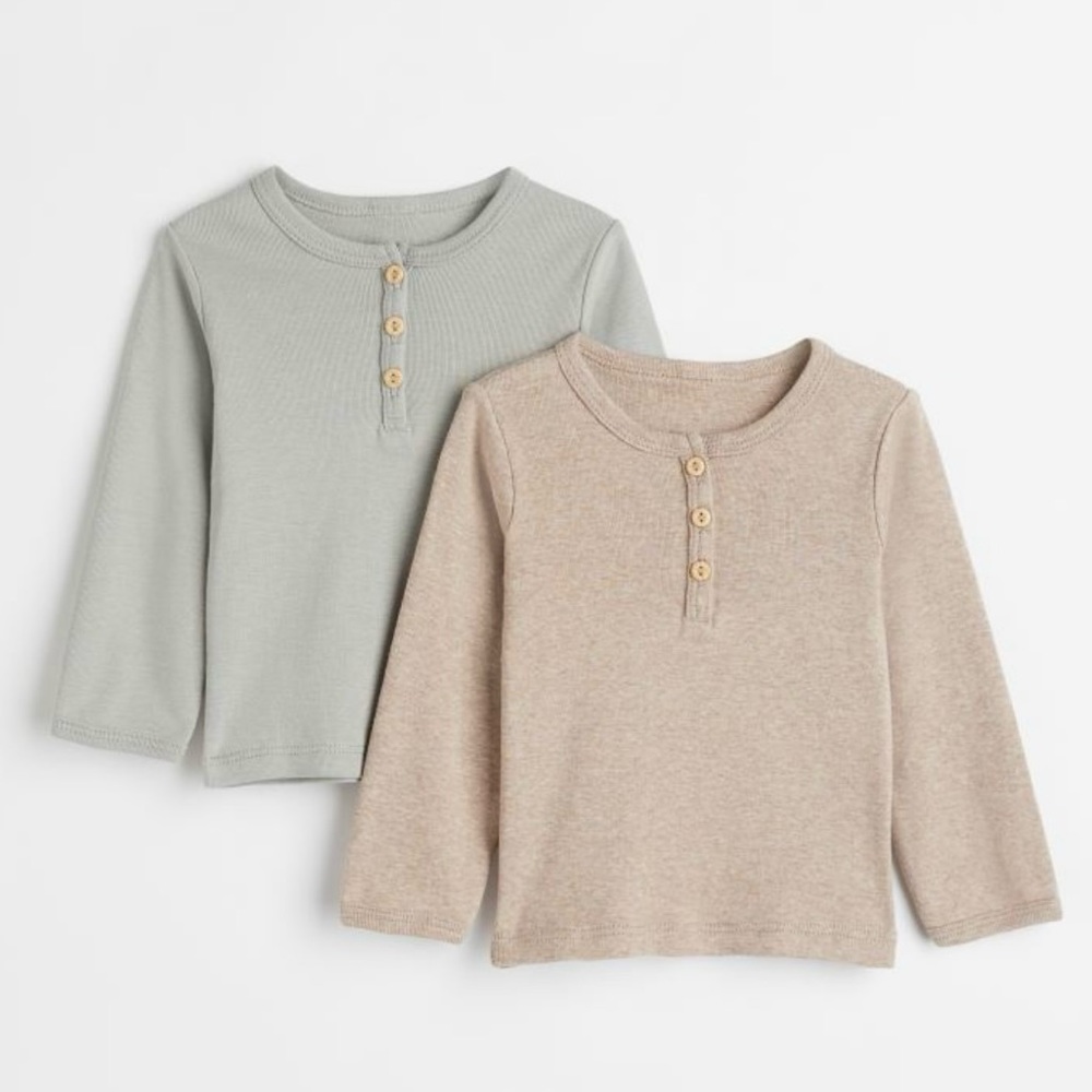 H&M 2-pack cotton Henley shirts